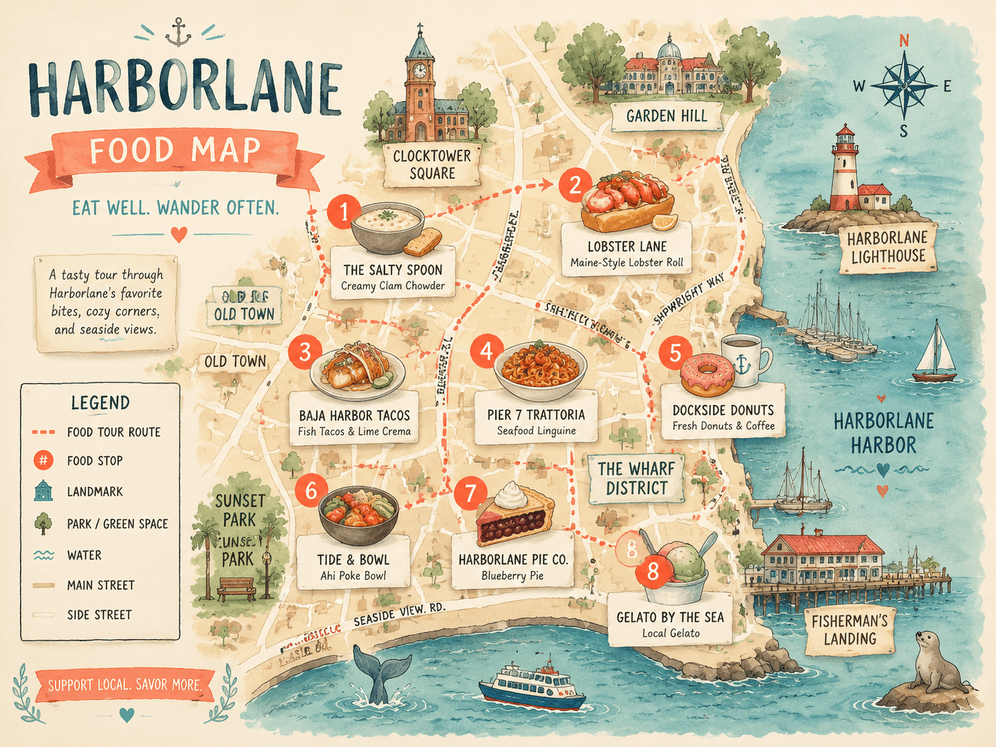 Illustrated City Food Map