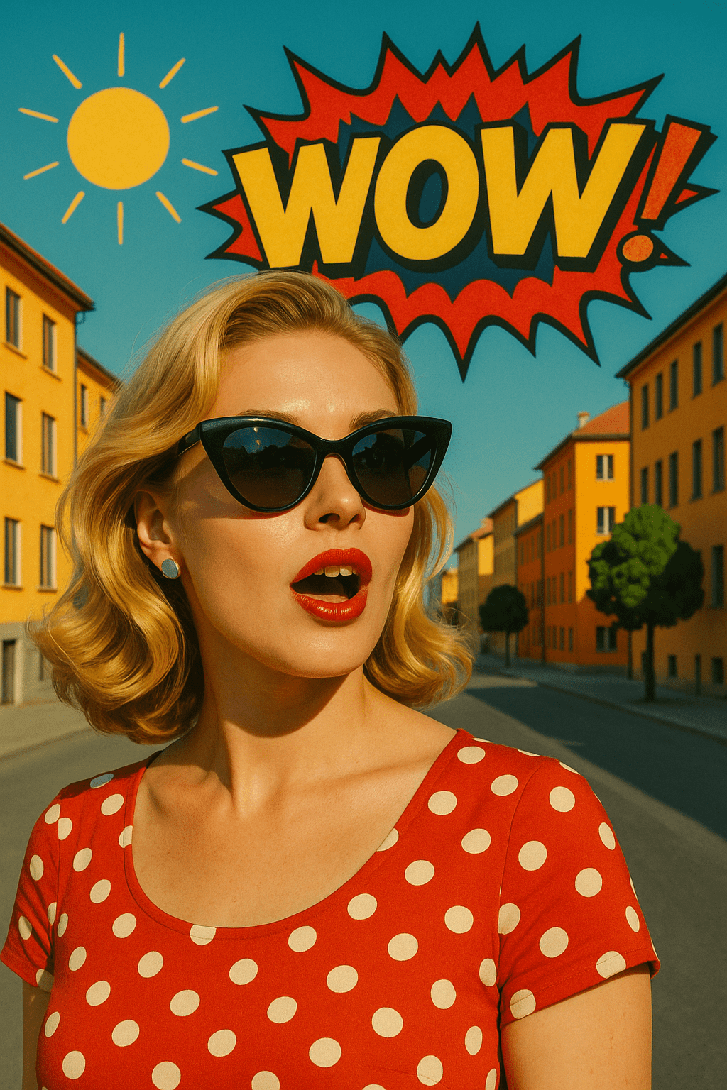 A realistic photograph inspired by pop art