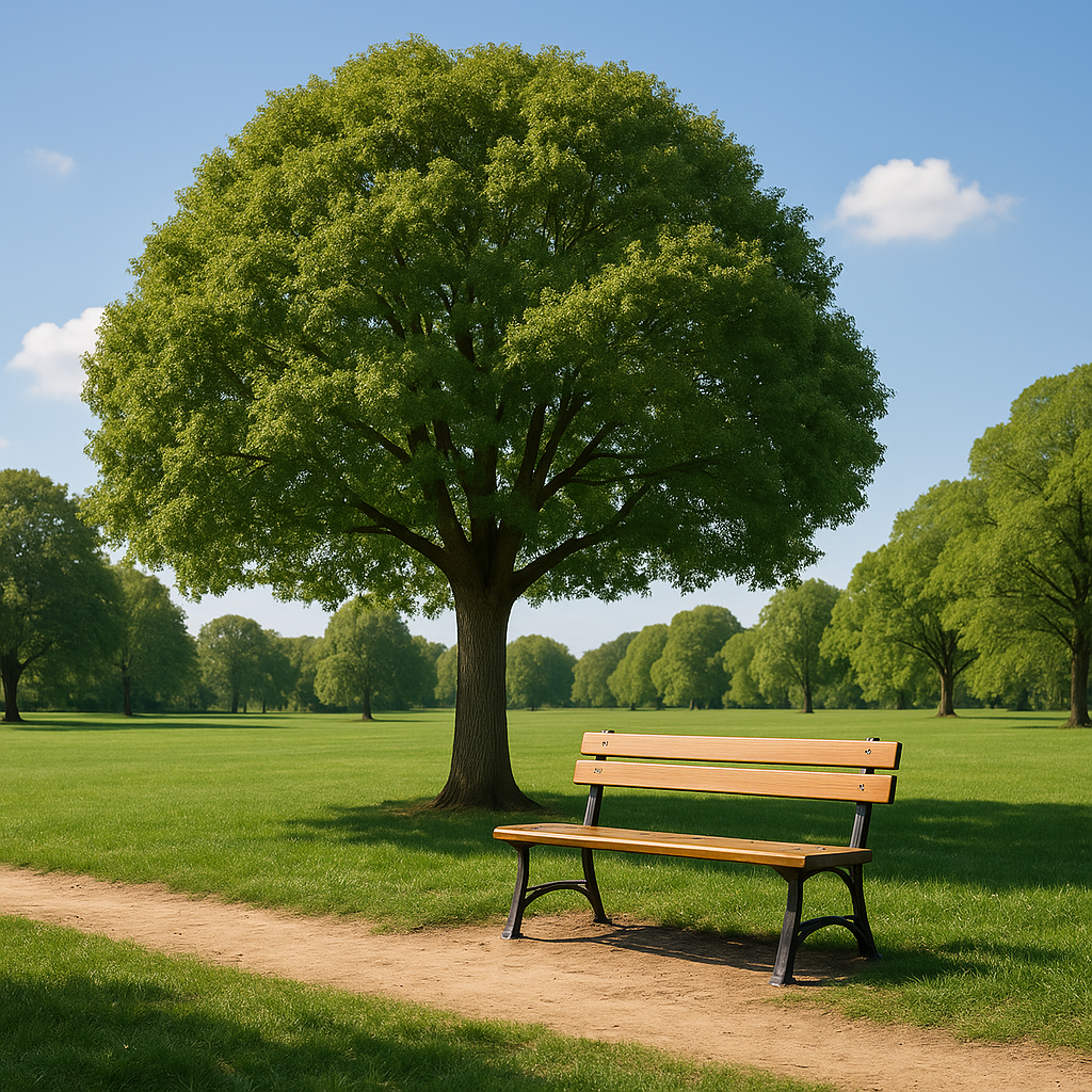 A realistic photograph of a park scene