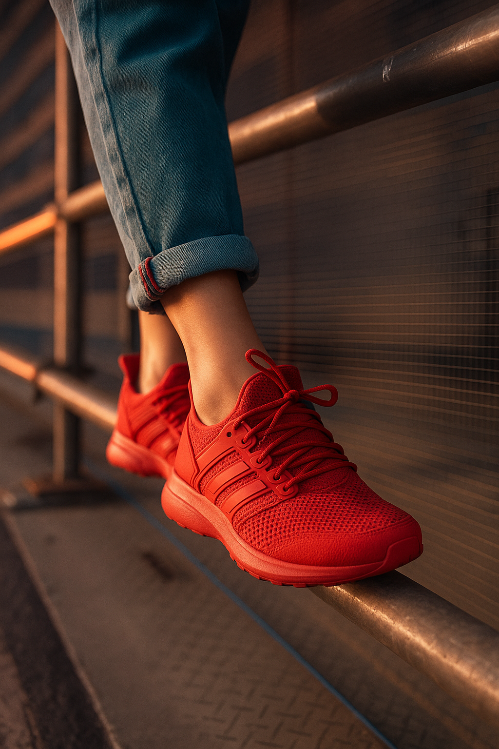 Red sneakers variant