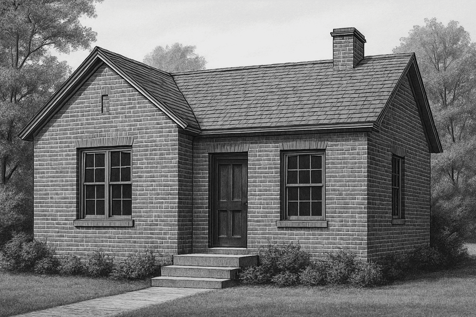 a house based on this black-and-white line drawing